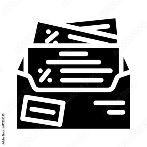 search for discounts glyph icon vector. search for discounts sign. isolated contour symbol black illustration