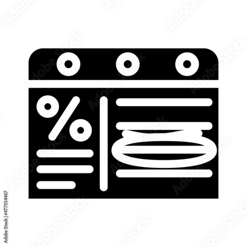 website with discounts glyph icon vector. website with discounts sign. isolated contour symbol black illustration