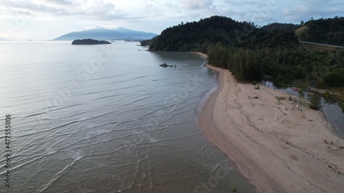 The Telok Teluk Melano Coastline and Serabang Beach at the most southern tip of the Tanjung Datu part of Sarawak and Borneo Island photo