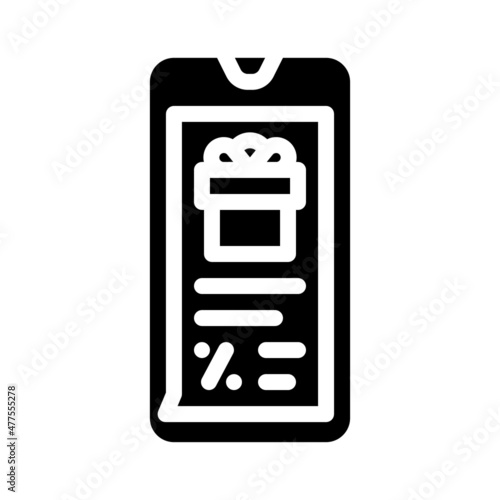 newsletter in messenger glyph icon vector. newsletter in messenger sign. isolated contour symbol black illustration