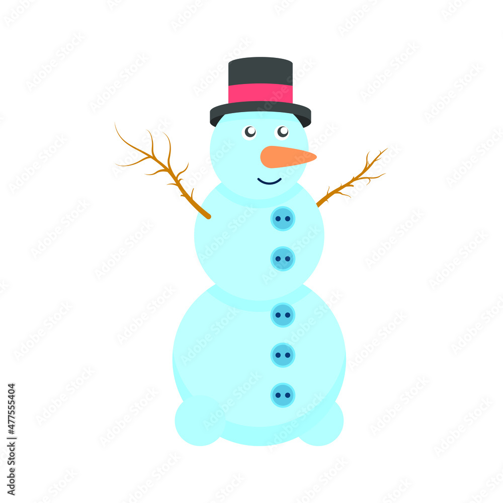 Abstract Flat Cartoon Christmas Snowman Xmas Happy New Year Vector Design Style Element Isolated Protection Concept