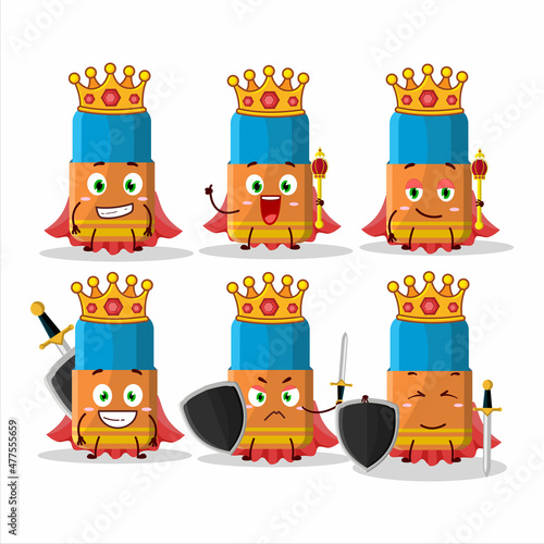 A Charismatic King orange eraser cartoon character wearing a gold crown