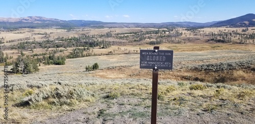 Lamar Valley Bear Management Sign, Yellowstone National Park, Wyoming