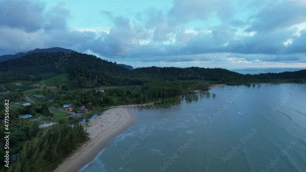 The Telok Teluk Melano Coastline and Serabang Beach at the most southern tip of the Tanjung Datu part of Sarawak and Borneo Island The Telok Teluk Melano Coastline and Serabang Beach at the most southern tip of the Tanjung Datu part of Sarawak and Borneo Island