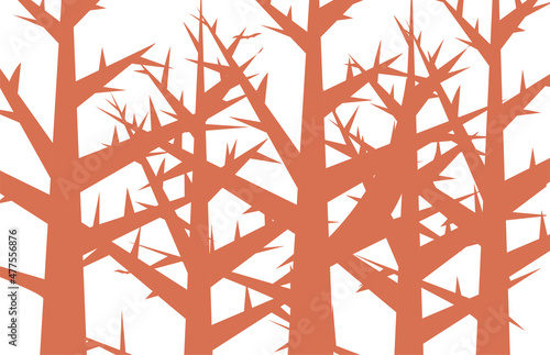 Tree silhuette from forest with peach brown colors, for nature background and wallpaper
