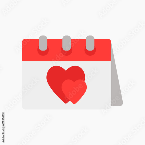 Valentine day icon vector illustration in flat style about calendar and date, use for website mobile app presentation