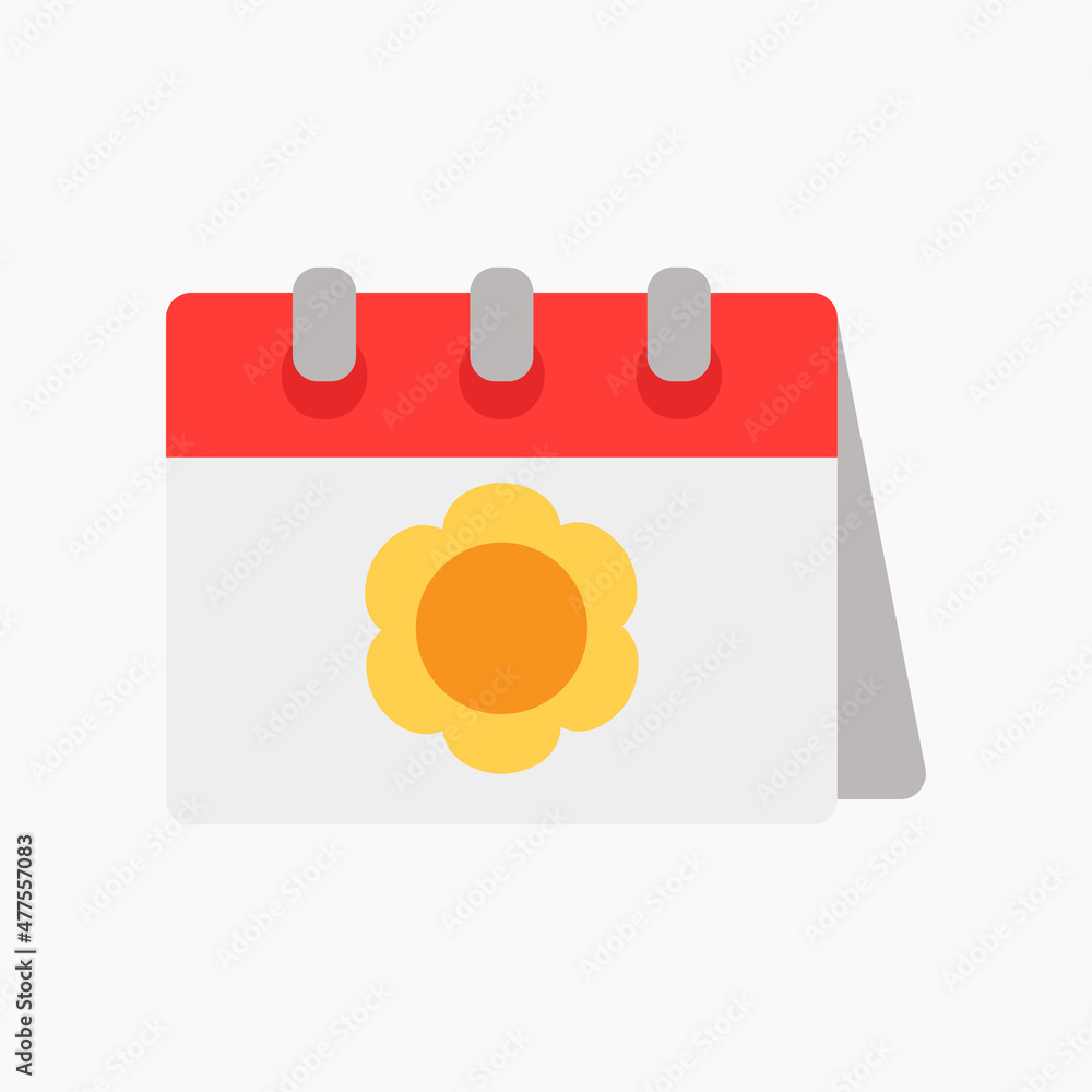 Spring icon vector illustration in flat style about calendar and date, use for website mobile app presentation Spring icon vector illustration in flat style about calendar and date, use for website mobile app presentation