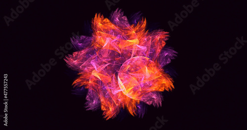 3D rendering abstract colorful fractal light background © BetiBup33