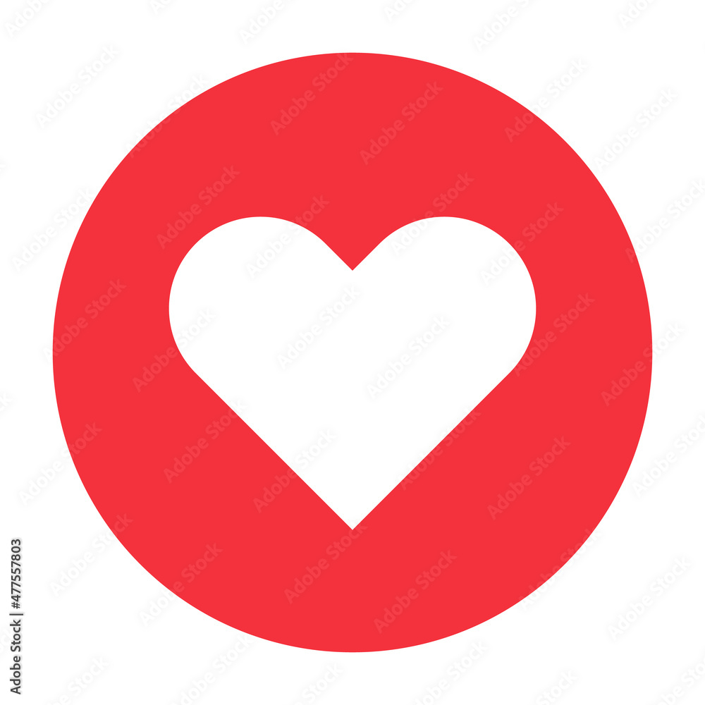 Heart symbol icon inside a red circle. Vector. Heart symbol icon inside a red circle. Vector.