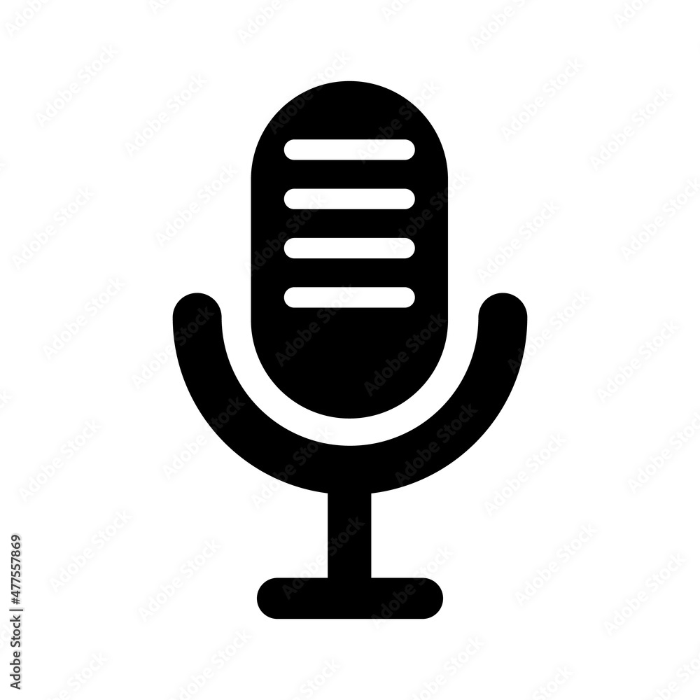 Microphone Icon vector flat design. Microphone Icon vector flat design.