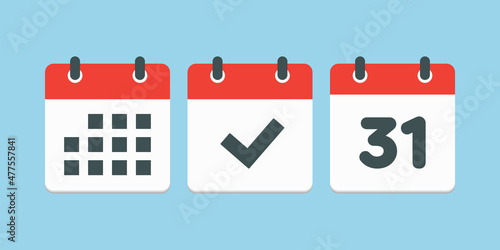 Vector page calendar number 31, done, agenda app