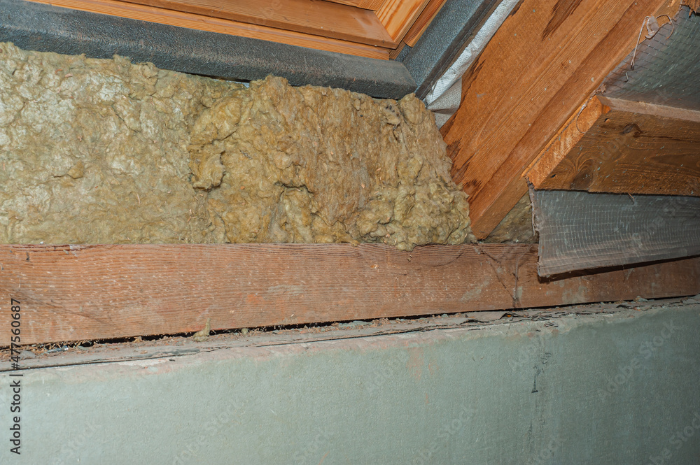 House thermal insulation with mineral wool construction improvement home