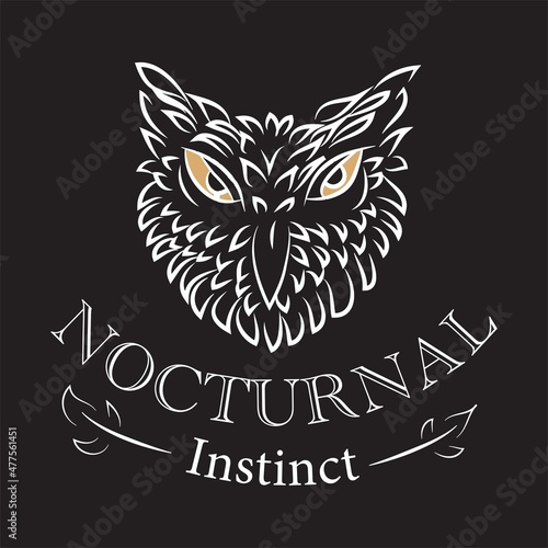 Owl Nocturnal T-shirt Graphics Design Vector Illustration
