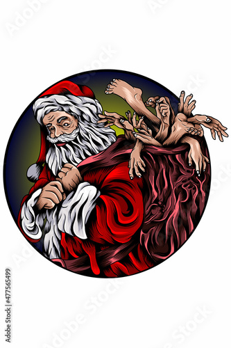 Santa claus psycho vector illustration