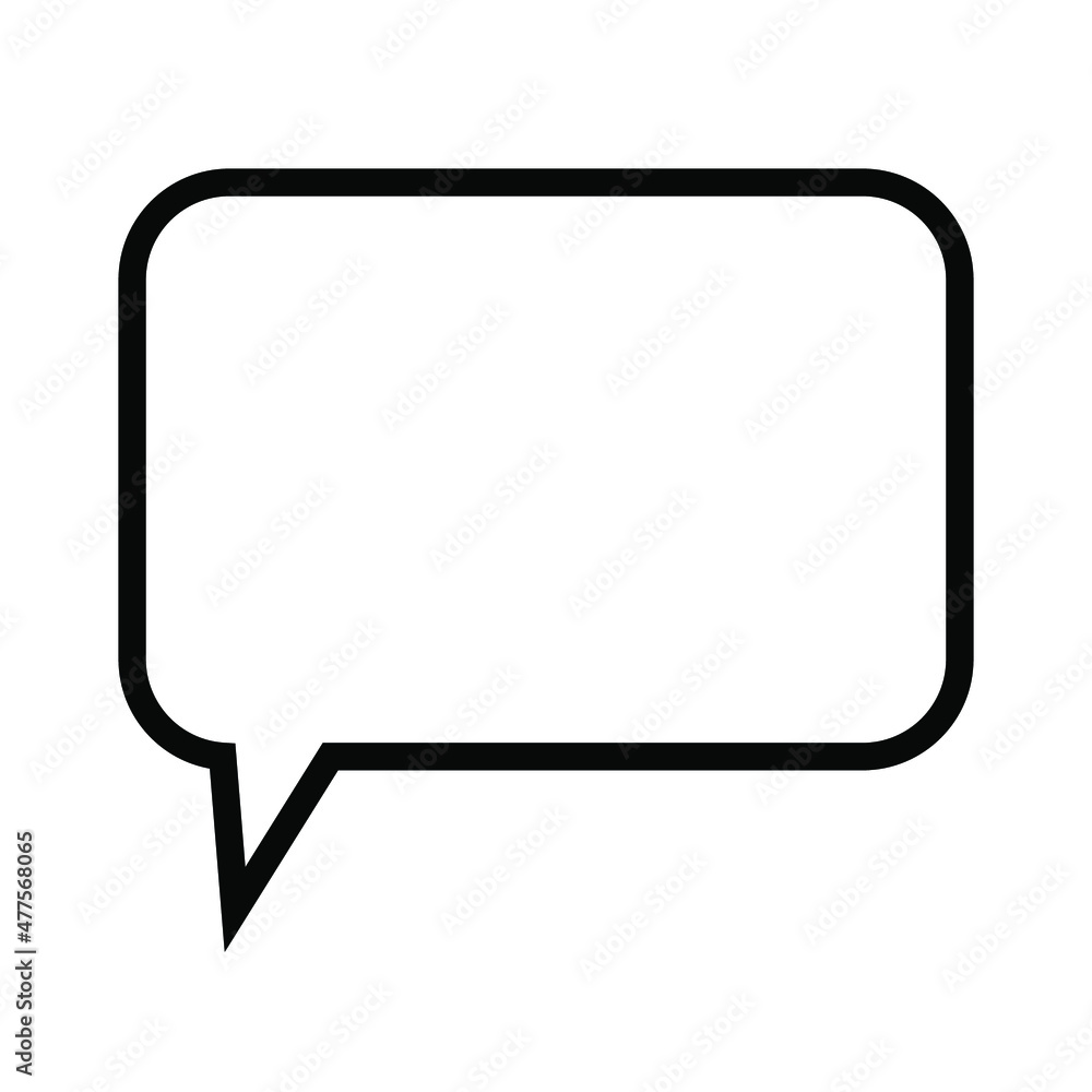 Rectangle chat icon. Outline art. Mail sign. Dialogue box emblem. Communication message. Vector illustration. Stock image. EPS 10. Rectangle chat icon. Outline art. Mail sign. Dialogue box emblem. Communication message. Vector illustration. Stock image. EPS 10.