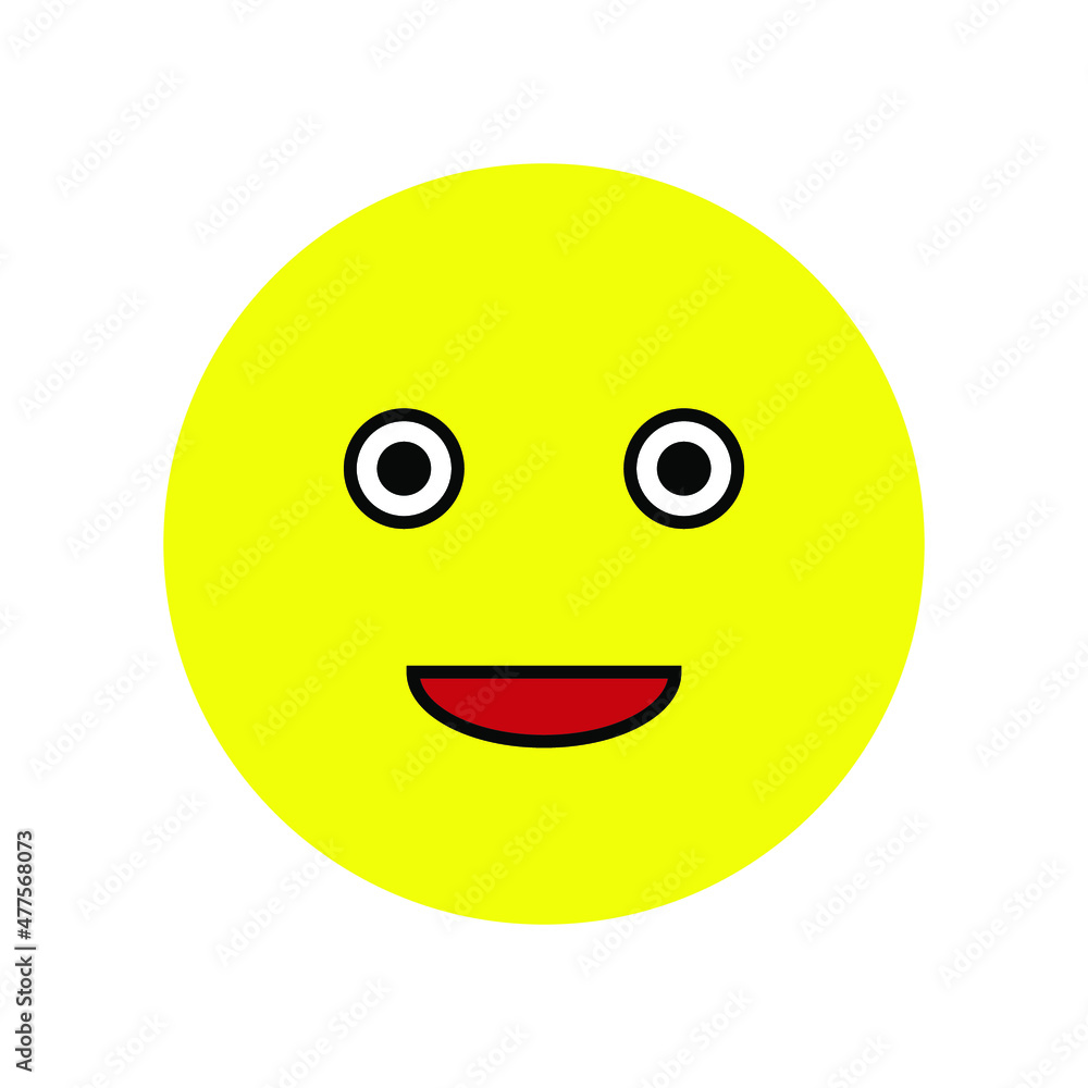 Fototapeta premium Happy emoji. Chat symbol. Yellow face. Communication background. Message button. Vector illustration. Stock image. EPS 10.