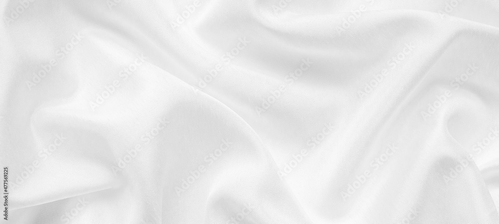 Abstract white fabric with soft wave texture background - obrazy, fototapety, plakaty 