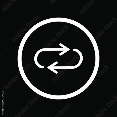 Free Download Repeat Icon. Repeat icons graphic design vector sign symbols for your project. Flat design style. Vector illustration in circle isolated on black background - GFXLoad
