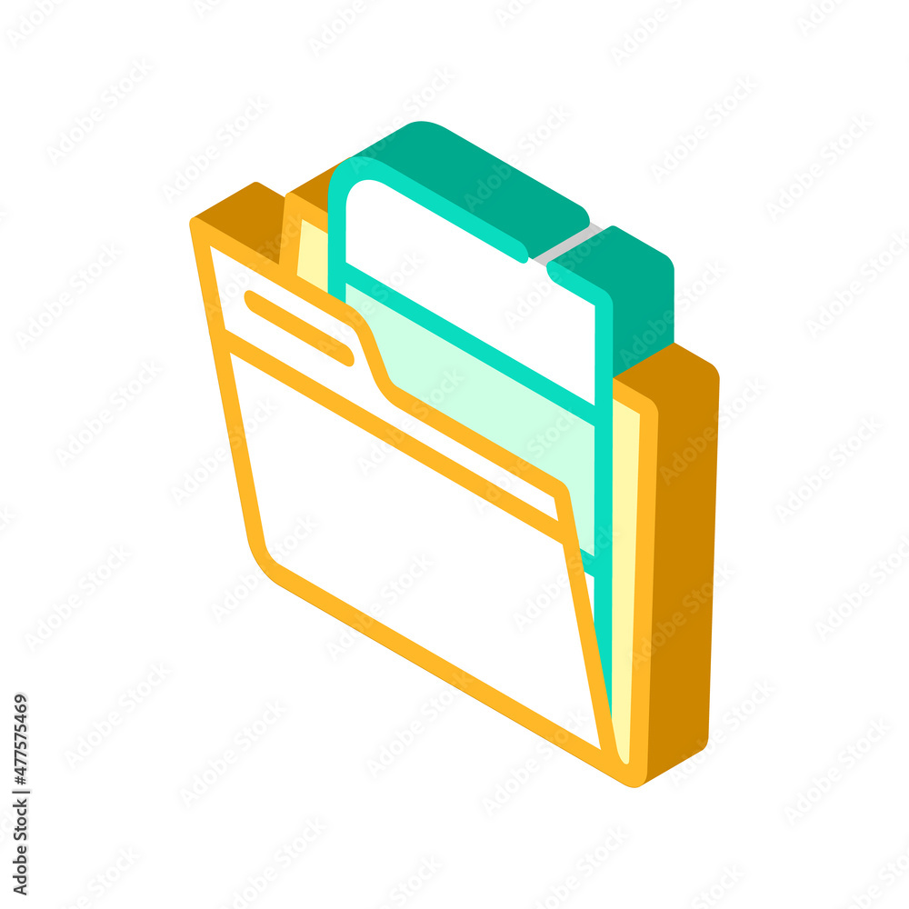 folder with digital file isometric icon vector. folder with digital file sign. isolated symbol illustration folder with digital file isometric icon vector. folder with digital file sign. isolated symbol illustration