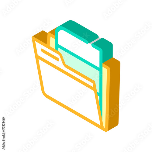 folder with digital file isometric icon vector. folder with digital file sign. isolated symbol illustration