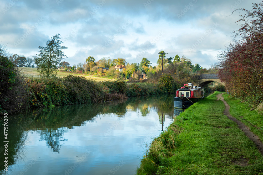 Fototapeta premium canal river day view near blisworth england uk