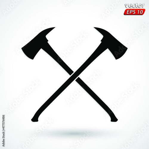 crossed silhouette axes / vector illustration