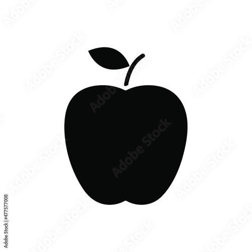 apple on black icon vector
