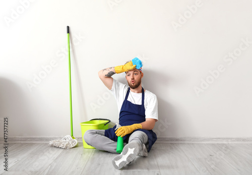 Handsome young man tired of...