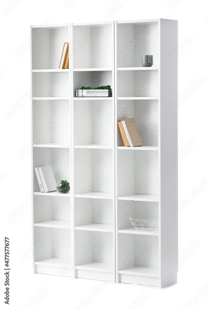 Modern shelf unit isolated on white Modern shelf unit isolated on white