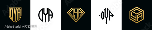 Initial letters DYA logo designs Bundle