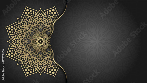  luxury ornamental mandala design background in gold color