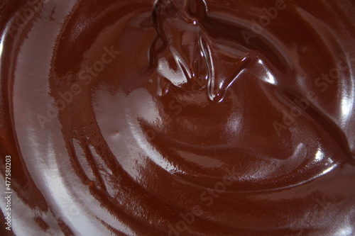 ダークチョコレートを湯煎にかけて溶けた状態