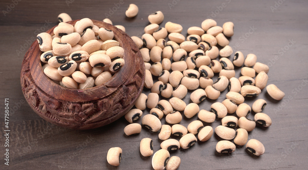 Uncooked black eyed peas. Health food concept. Uncooked black eyed peas. Health food concept.