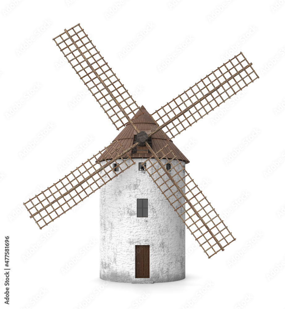 Windmill Isolated on White Background