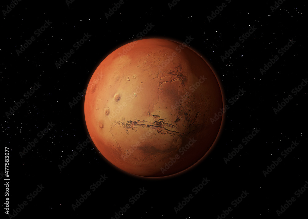 Planet Mars - Elements of this Image Furnished By NASA. 3D rendering.