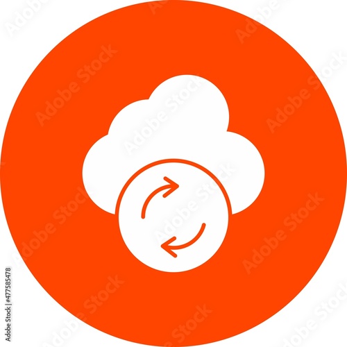Syncing Glyph Circle Vector Icon Design