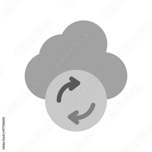 Syncing Flat Gray Scale Vector Icon Design