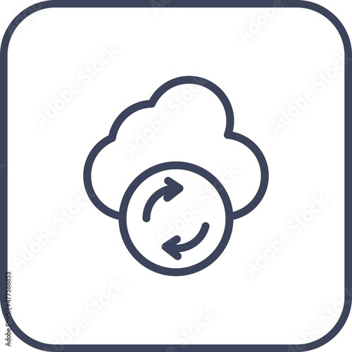 Syncing Line Round Corner Vector Icon Design