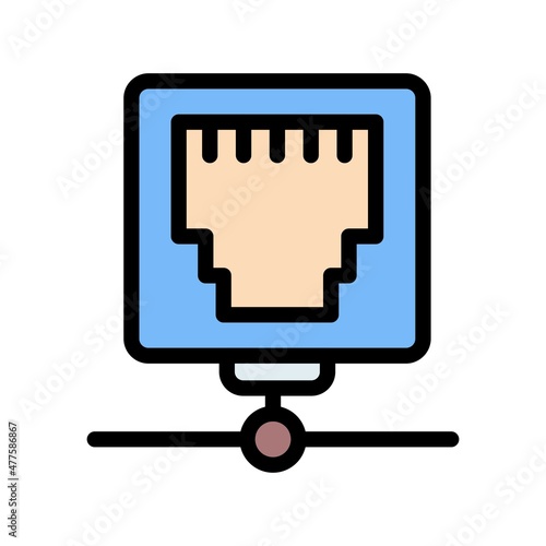 Ethernet Line Filled Vector Icon Design