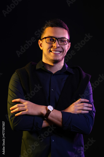 Toned portrait of handsome ...