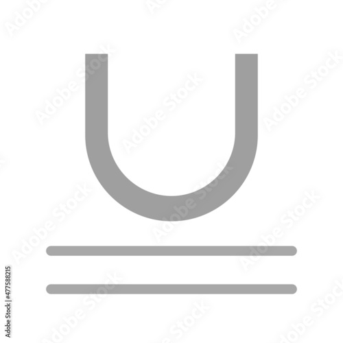 UnderLine Flat Grey Scale Vector Icon Design photo