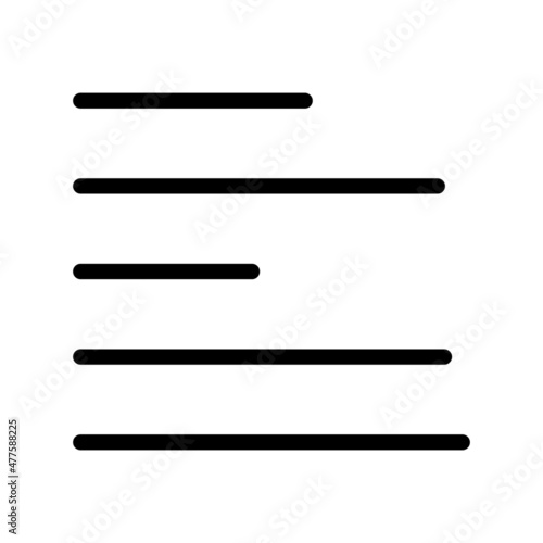 Left Alignment Line Vector Icon Design