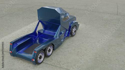 3d visualization of a truck on a solid background