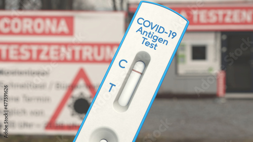 Corona Antigen-Test vor Testzentrum photo