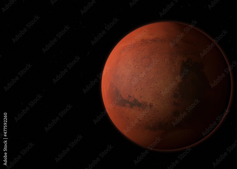 Fototapeta premium Planet Mars - Elements of this Image Furnished By NASA. 3D rendering.