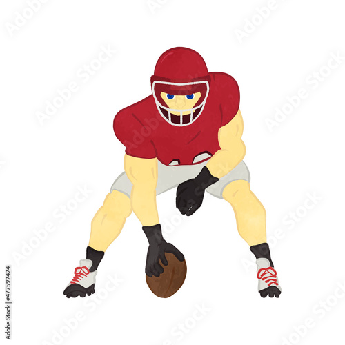 American football-Position before the start of play Red x Black 01