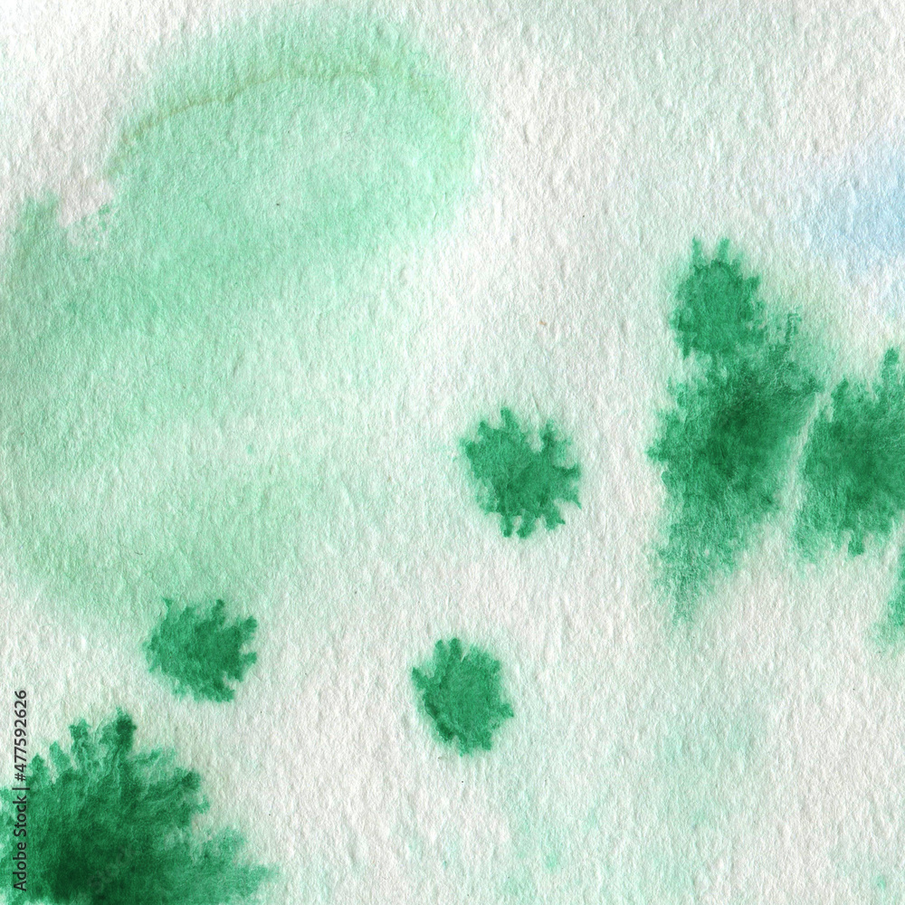 Hand Drawn Background with Watercolor Colored Splashes.