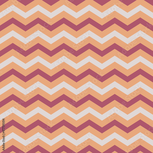 Abstract Horizontal Zigzag Retro Pattern in Red, Orange, Beige Colors. Background for Template Banner Social Media Advertising
