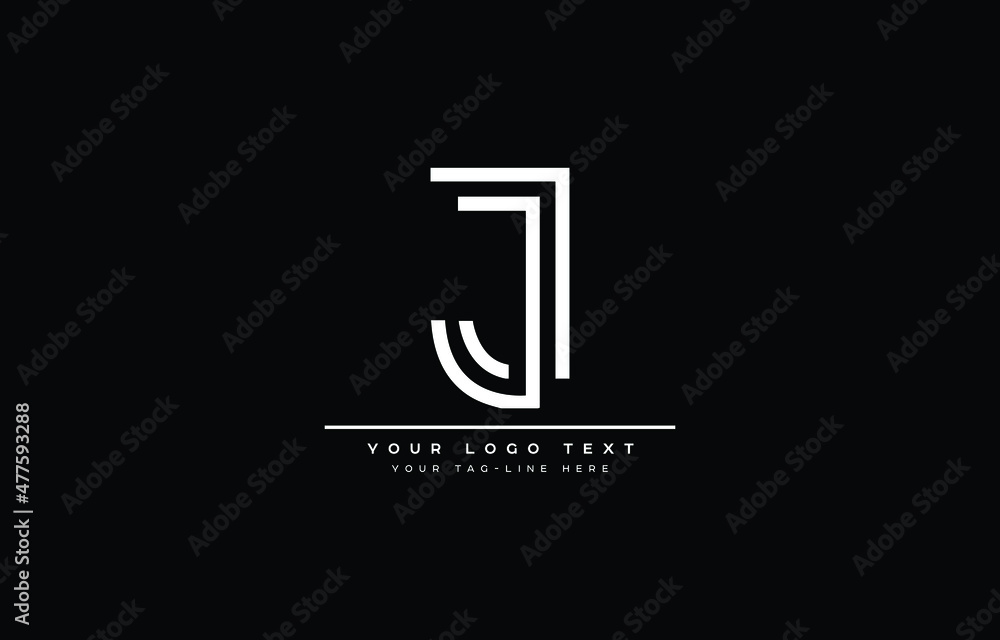 Initial J letter logo design with black background Initial J letter logo design with black background