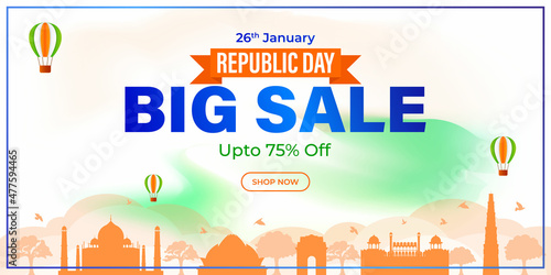 vector illustrations for Indian republic day sale banner